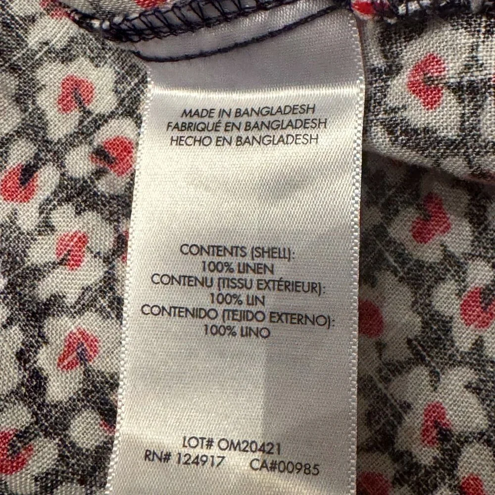 Onia 100% Linen Short Sleeve Shirt Size Medium - Picture 6 of 6